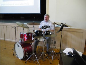 Doug on drums